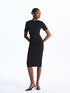 LC Waikiki Crew Neck Straight Short Sleeve Women's Bodycon Dress